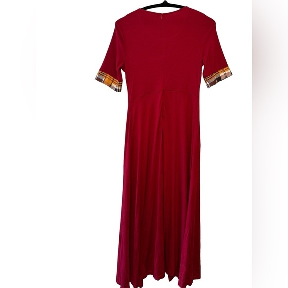 A Line Swing Dress with Plaid Inserts M - Picture 2 of 9